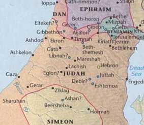 12 tribes of Israel map
